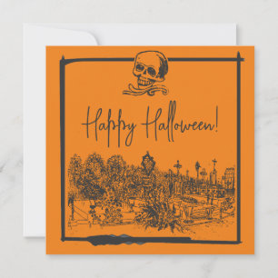 Frohe Halloween Black & Orange Card Feiertagskarte