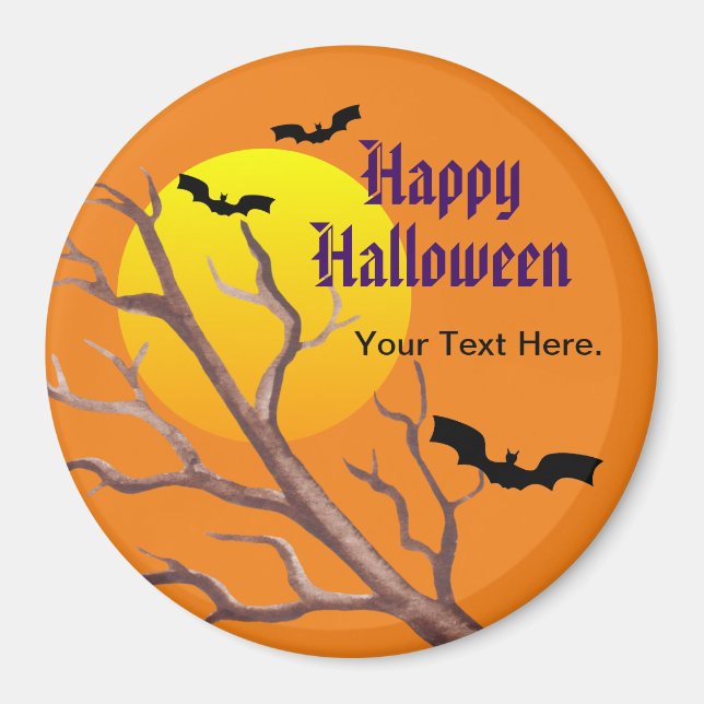 Frohe Halloween-Fledermäuse und der Mond Magnet (Vorne)