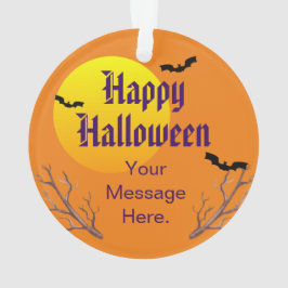 Frohe Halloween-Fledermäuse und der Mond Ornament