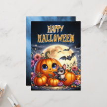 Frohe Halloween-freundliche Jack-O-Lantern-Karte