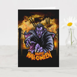 Frohe Halloween-Friedhofskarte Karte