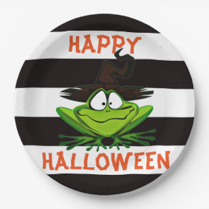 Frohe Halloween-Frosch Pappteller