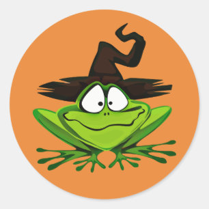 Frohe Halloween-Frosch Runder Aufkleber