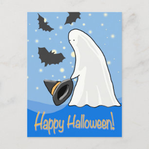 Frohe Halloween Geist und Fledermäuse Feiertagspostkarte