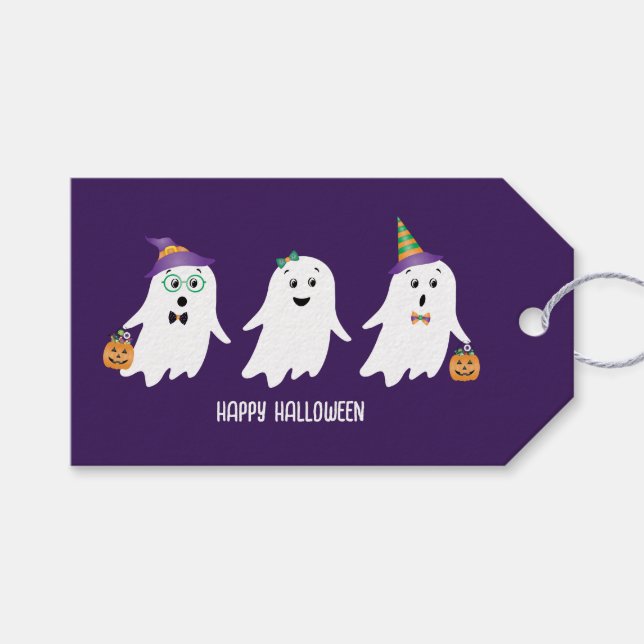 Frohe Halloween-Geistertrick oder -Behandlung Geschenkanhänger (Vorderseite (Horizontal))