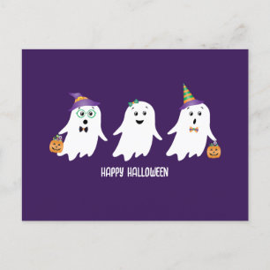 Frohe Halloween-Geistertrick oder -Behandlung Postkarte