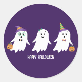 Frohe Halloween-Geistertrick oder -Behandlung Runder Aufkleber