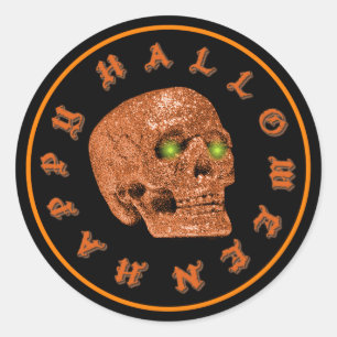 Frohe Halloween Glitzer Skull Stickers