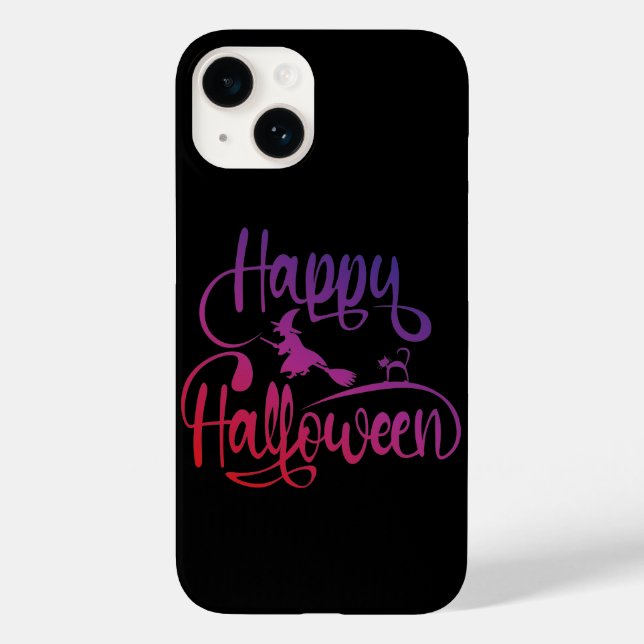 Frohe Halloween-Gradient-Hexenkatze Case-Mate iPhone Hülle (Rückseite)