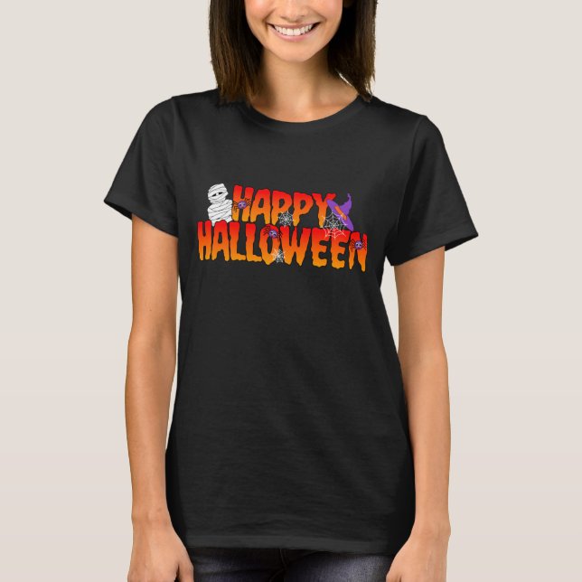 Frohe Halloween-Grafik T-Shirt (Vorderseite)