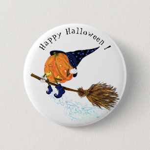 Frohe Halloween Hexenkürbiskugel - Spaß Button