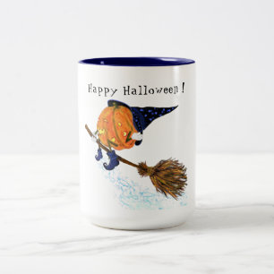 Frohe Halloween Hexenkürbiskugel - Spaß Zweifarbige Tasse