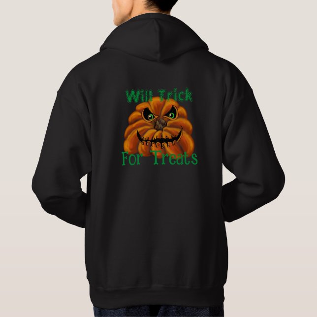 Frohe Halloween-Hoodie, Will trick für Leckereien Hoodie (Rückseite)