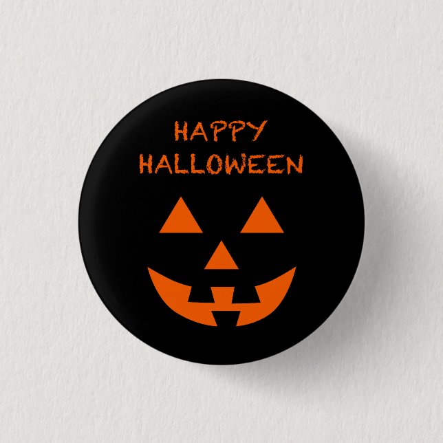 Frohe Halloween Jack O’ Lantern Face Fun Halloween Button (Vorderseite)
