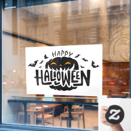 Frohe Halloween-Jack-O-Lanterns und Fledermäuse Fensteraufkleber