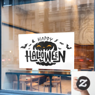 Frohe Halloween-Jack-O-Lanterns und Fledermäuse Fensteraufkleber