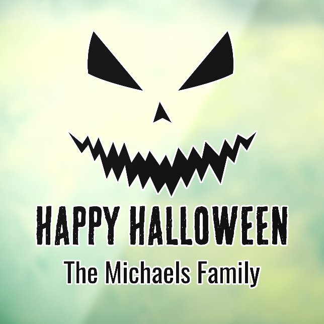 Frohe Halloween Jack O'Lantern Kürbisfamilie Name Fensteraufkleber (Blatt 3)