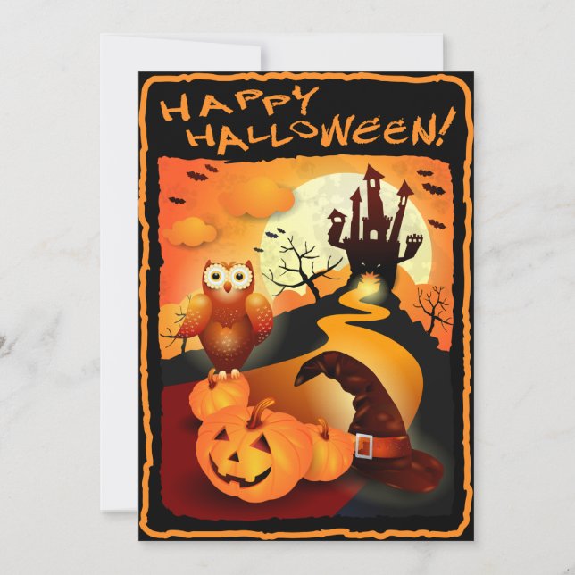 Frohe Halloween! Karte (Vorderseite)