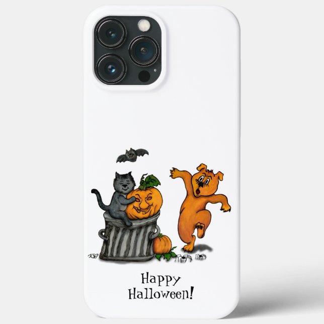 Frohe Halloween! Katzen-Hund und Spider Case-Mate iPhone Hülle (Rückseite)
