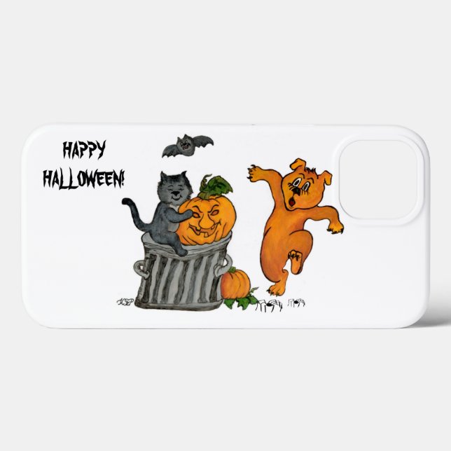 Frohe Halloween! Katzen-Hund und Spider Case-Mate iPhone Hülle (Rückseite (Horizontal))