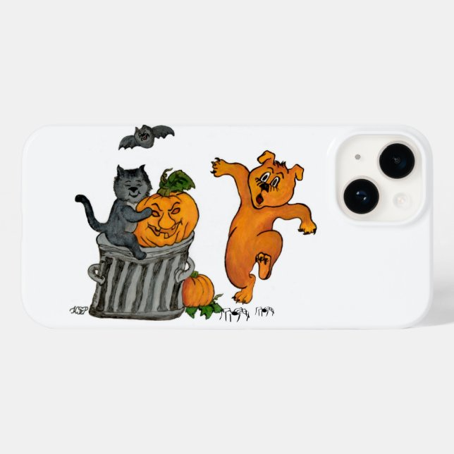 Frohe Halloween! Katzen-Hund und Spider Case-Mate iPhone Hülle (Rückseite (Horizontal))