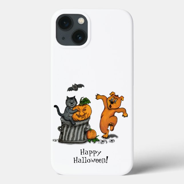 Frohe Halloween! Katzen-Hund und Spider Case-Mate iPhone Hülle (Rückseite)