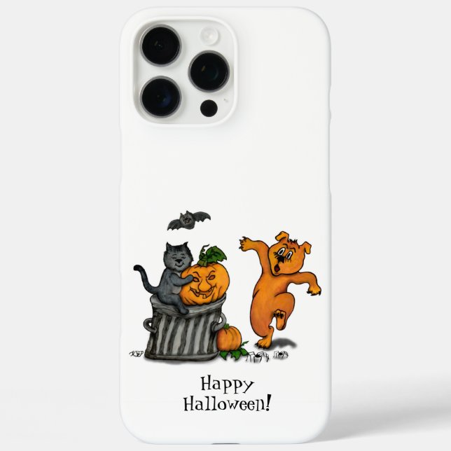 Frohe Halloween! Katzen-Hund und Spider Case-Mate iPhone Hülle (Rückseite)