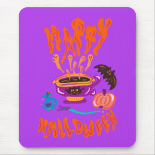 Frohe Halloween Katzenliebhaber Hexe-Tasse Kaffee Mousepad