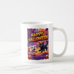 Frohe Halloween Kitty und Puppy! Kaffeetasse