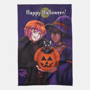 Frohe Halloween-Kostüme Geschirrtuch