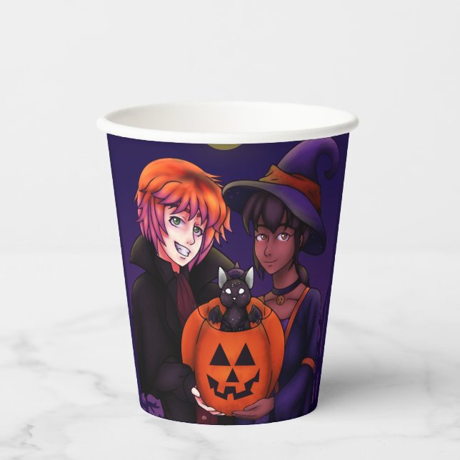 Frohe Halloween-Kostüme Pappbecher (Vorderseite)