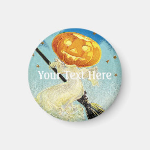 Frohe Halloween-Kürbis-Hexe Magnet