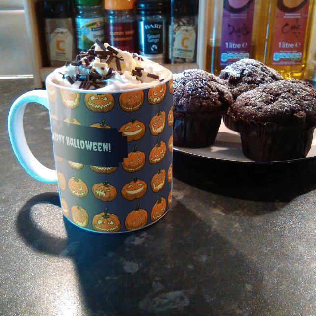 Frohe Halloween! Kürbislaterne Pumpkin Pattern Kaffeetasse (Von Creator hochgeladen)