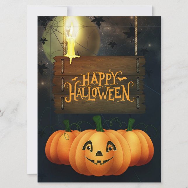 Frohe Halloween-Kürbisse  Karte (Vorderseite)