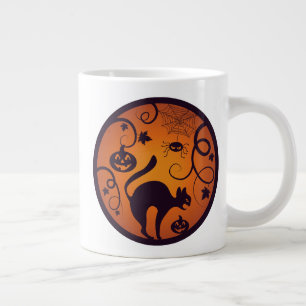 Frohe Halloween Laternenschwarze Katzen Spinnen un Jumbo-Tasse