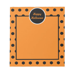 Frohe Halloween Notepad (Orange & Schwarz) Notizblock
