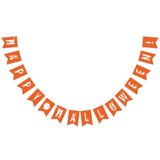 Frohe Halloween Orange & White Ghost Jagdflagge Wimpelkette (Alle)