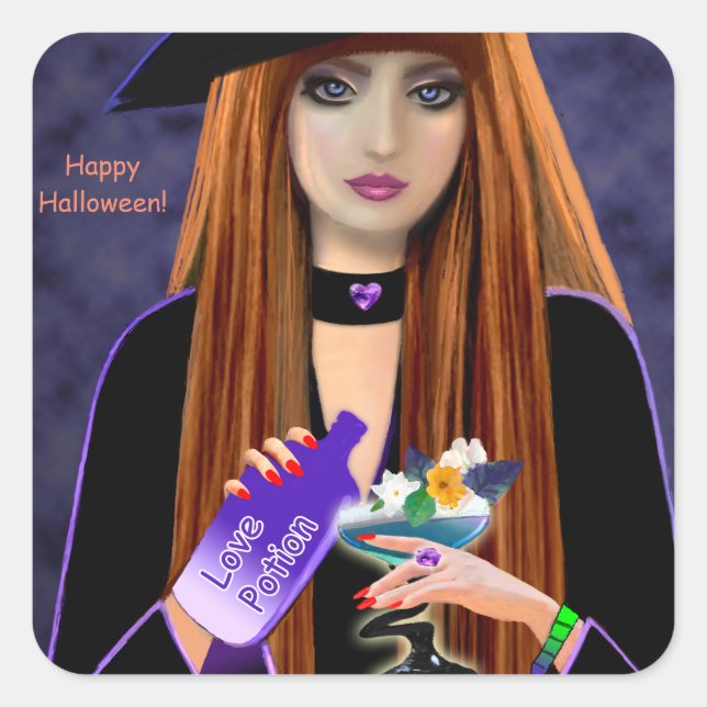 Frohe Halloween! Quadratischer Aufkleber (Vorderseite)