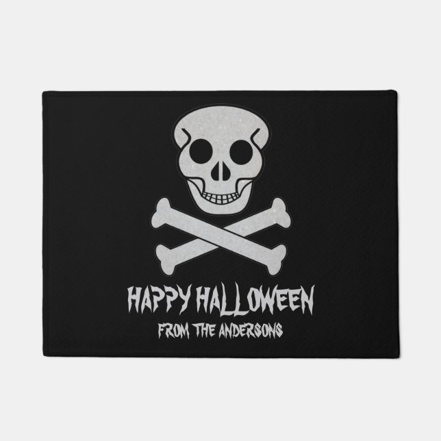 Frohe Halloween Schädel und Knochen Doormat Fußmatte (Vorderseite)