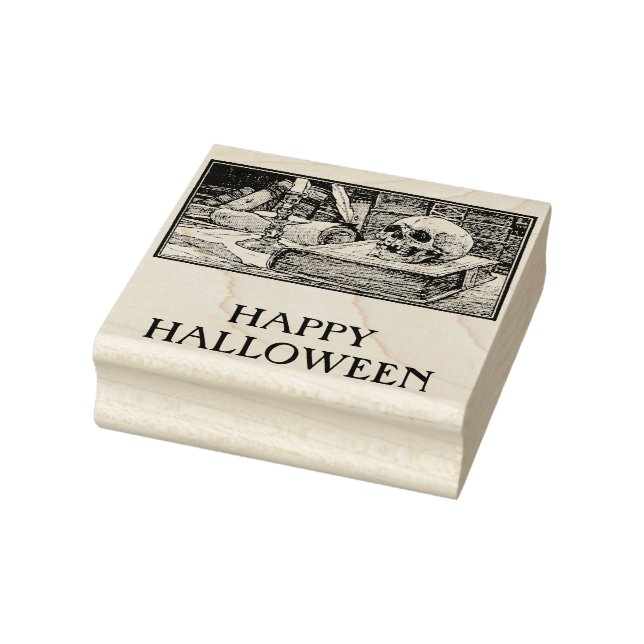 Frohe Halloween Schädelbücher Gummi Briefmarke Gummistempel (Stempel)