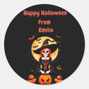 Frohe Halloween-Skulptur Runder Aufkleber