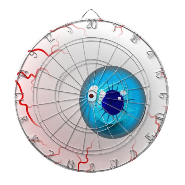 Frohe Halloween! Spooky Blue Eyeball Dartscheibe (vorne)