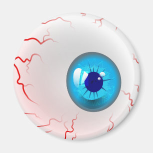 Frohe Halloween! Spooky Blue Eyeball Magnet