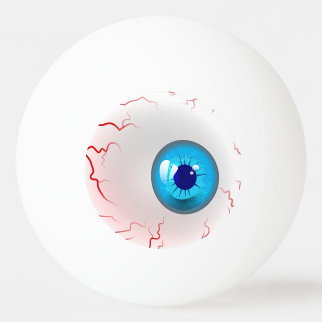 Frohe Halloween! Spooky Blue Eyeball Tischtennisball (Vorderseite)