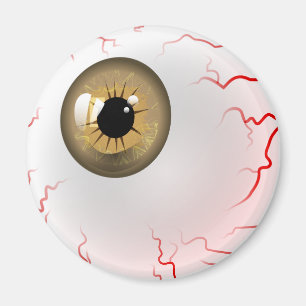 Frohe Halloween! Spooky Brown Eyeball Magnet