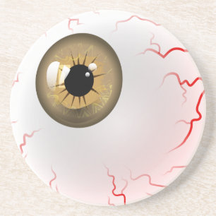 Frohe Halloween! Spooky Brown Eyeball Sandstein Untersetzer