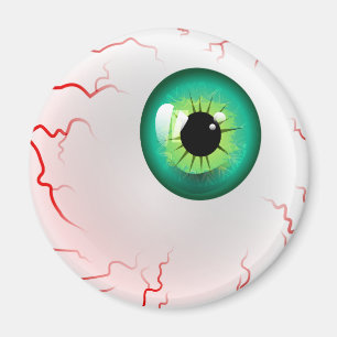 Frohe Halloween! Spooky Green Eyeball Magnet
