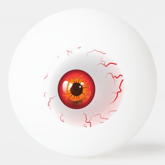 Frohe Halloween! Spooky Red Eyeball Tischtennisball (Vorderseite)