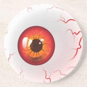 Frohe Halloween! Spooky Red Eyeball Untersetzer