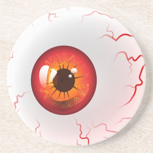 Frohe Halloween! Spooky Red Eyeball Untersetzer (Vorne)